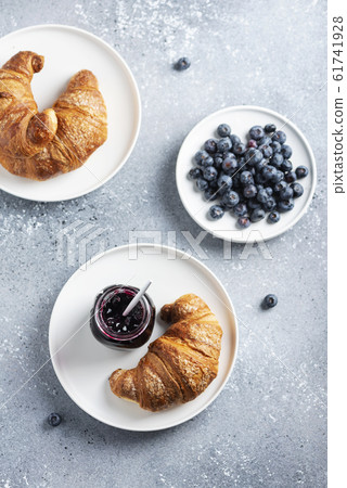croissant and blueberry jam croissant and blueberry jam 61741928