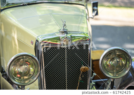 Bedford, Bedfordshire, UK. June 2 2019. Festival of Motoring, fragment of a Vintage MG sports car Bedford, Bedfordshire, UK. June 2 2019. Festival of Motoring, fragment of a Vintage MG sports car 61742425