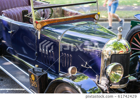 Bedford, Bedfordshire, UK. June 2 2019. Festival of Motoring, fragment of a Morris Oxford Bedford, Bedfordshire, UK. June 2 2019. Festival of Motoring, fragment of a Morris Oxford 61742429