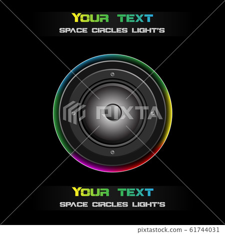 Abstract futuristic speaker with glowing lights. Abstract futuristic speaker with glowing lights. 61744031