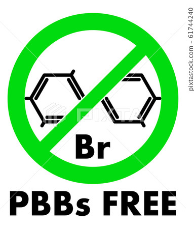 PBBs free icon. Polybrominated biphenyls chemical PBBs free icon. Polybrominated biphenyls chemical 61744240