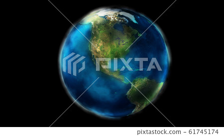 The day half of the Earth from space showing North and South America. The day half of the Earth from space showing North and South America. 61745174