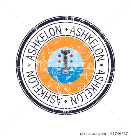 City of Ashkelon, Israel vector stamp 61746787