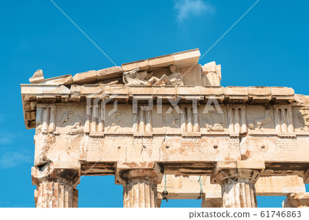 Parthenon temple close-up, Athens, Greece. It is 61746863