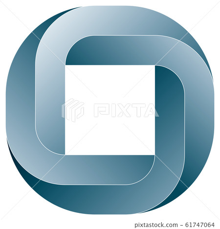 Impossible rouded square icon. Impossible rouded square icon. 61747064