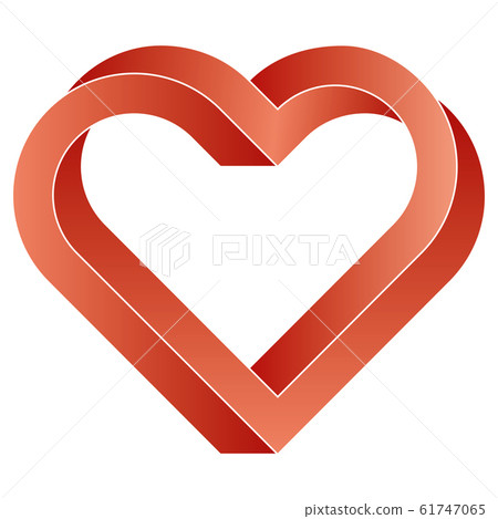 Impossible twisted red heart icon. Impossible twisted red heart icon. 61747065