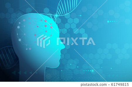 Abstract technology science and DNA human digital binary background. Health care 61749815