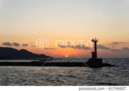 Sunset Lighthouse Sea Sunset Lighthouse Sea 61749887