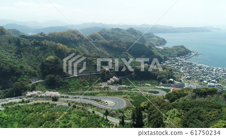 Sakura aerial view of Saiyo City No Fukui, the view from the boat is superb Sakura aerial view of Saiyo City No Fukui, the view from the boat is superb 61750234
