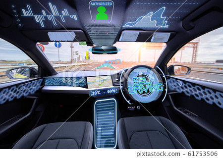Image of a car driving automatically Image of a car driving automatically 61753506