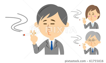 Illustration image of a smoker smoking a cigarette 61755816