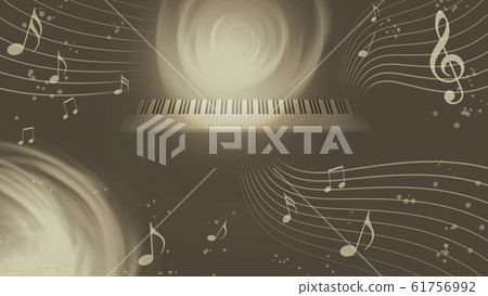 Music background Keyboard and musical notes 61756992
