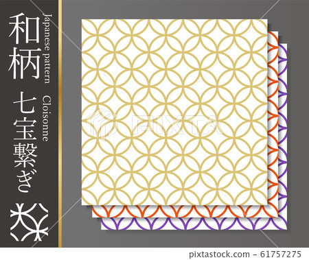 日本花紋素材景泰藍花紋傳統花紋 61757275