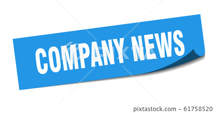 company news sticker. company news square sign. 61758520