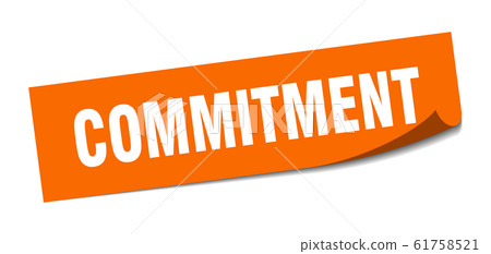 commitment sticker. commitment square sign. 61758521