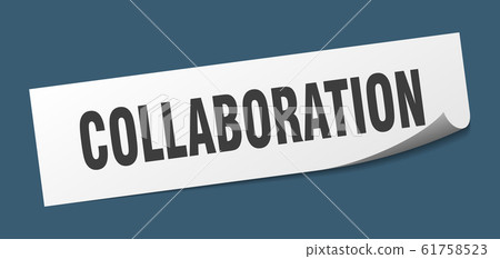 collaboration sticker. collaboration square sign. collaboration sticker. collaboration square sign. 61758523