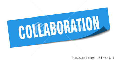collaboration sticker. collaboration square sign. collaboration sticker. collaboration square sign. 61758524