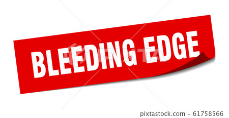 bleeding edge sticker. bleeding edge square sign. 61758566