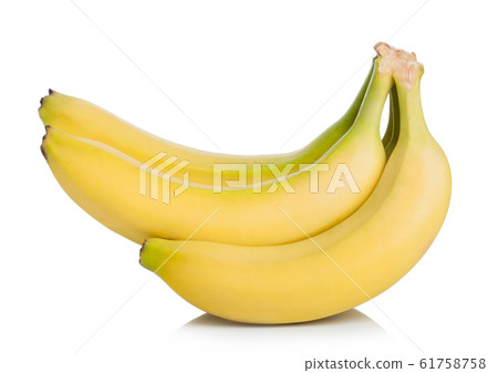 Fresh ripe organic bananas cluster on white Fresh ripe organic bananas cluster on white 61758758
