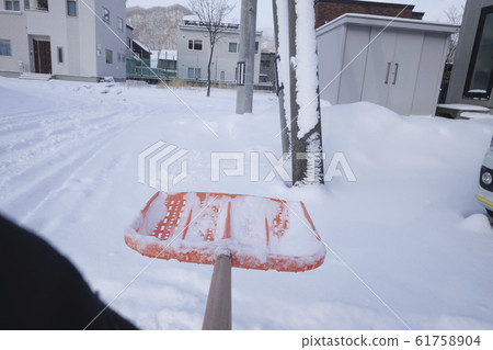 Snow removal work (POV shooting) 61758904