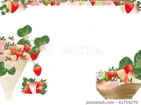 草莓公平促銷彩色草莓和花卉插圖背景素材水平樣式 61759270