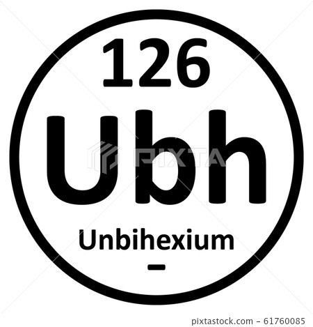 Periodic table element unbihexium icon. Periodic table element unbihexium icon. 61760085