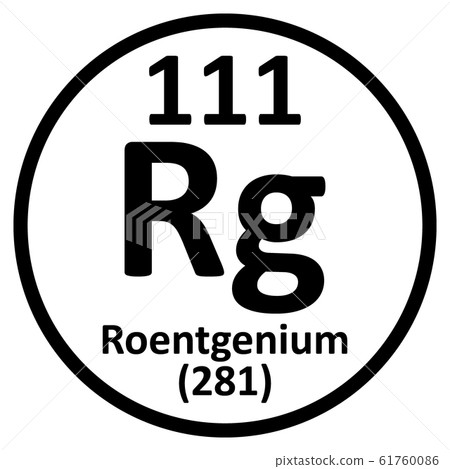 Periodic table element roentgenium icon. Periodic table element roentgenium icon. 61760086