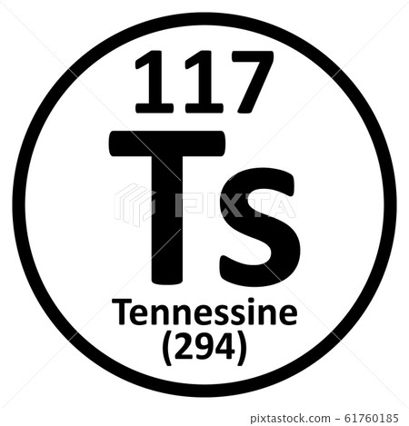 Periodic table element tennessine icon. 61760185