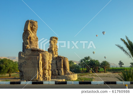 Colossi of Memnon statues and balloons Colossi of Memnon statues and balloons 61760986