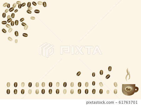 Watercolor style retro coffee bean frame and mug 61763701