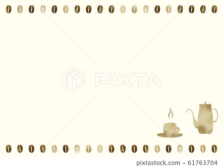 Watercolor style retro coffee beans frame and coffee set 61763704