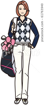 Young woman carrying a wolf 61763940