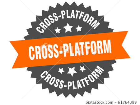 cross-platform sign. cross-platform circular band cross-platform sign. cross-platform circular band 61764389