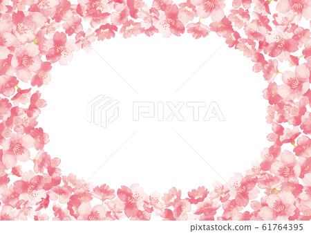 櫻花水彩框架背景圖 櫻花水彩框架背景圖 61764395