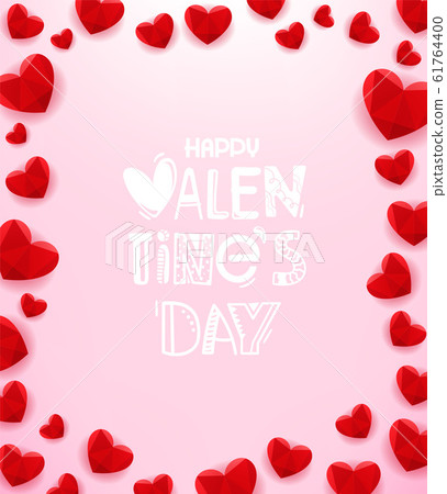 Frame of hearts with label. Vector template for a Frame of hearts with label. Vector template for a 61764400
