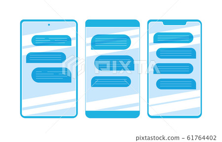 Vector template of modern smartphones with chat Vector template of modern smartphones with chat 61764402