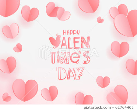 Happy Valentines day greeting card. Template for Happy Valentines day greeting card. Template for 61764405