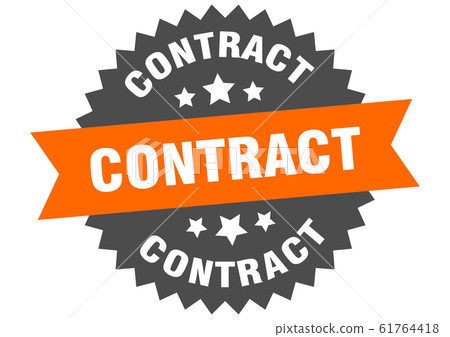 contract sign. contract circular band label. round 61764418