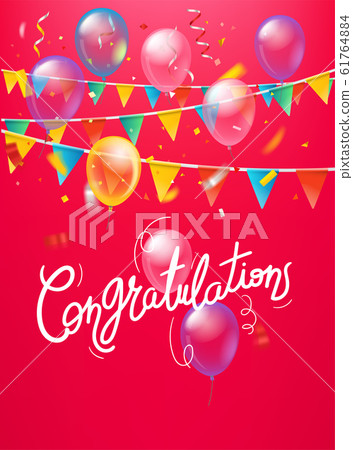 Holiday background with ballons and flags. Holiday background with ballons and flags. 61764884