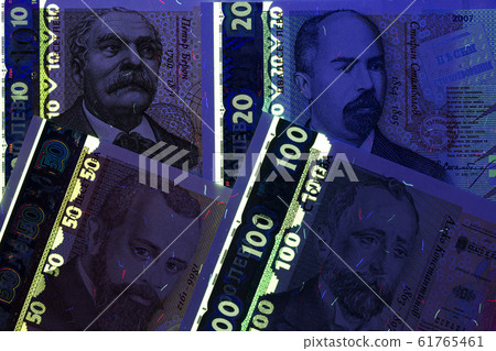 Bulgarian money - lev in uv rays 61765461