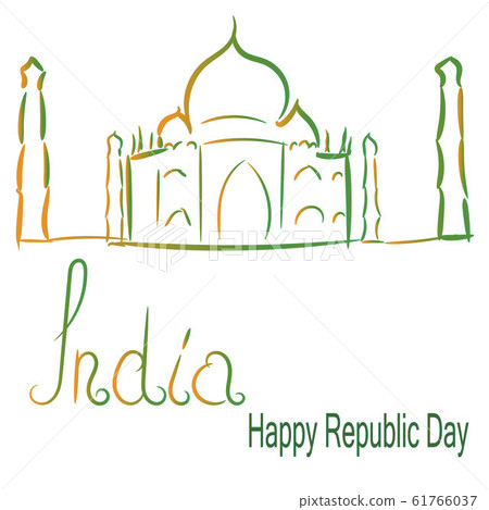 Indian Republic Day concept with text 26 January. 61766037