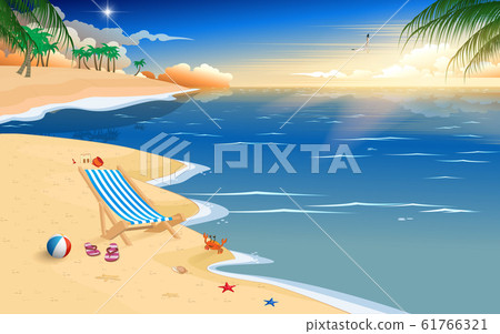 landscape of the beach in morning 61766321