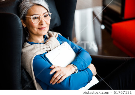 Calmness and pleasure of the end of busy working day stock photo 61767151