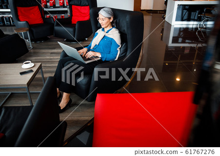 Working in office lobby and feeling good stock photo 61767276