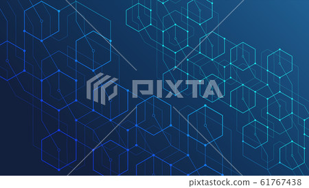 Abstract lines and dots connect background. Technology connection digital data and big data concept. Abstract lines and dots connect background. Technology connection digital data and big data concept. 61767438