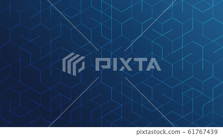 Abstract geometric lines on blue background. Technology and connection concept. Abstract geometric lines on blue background. Technology and connection concept. 61767439