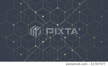 Abstract geometric lines. Connection and social network. Concept with lines and dots. Minimalistic Design. 61767477
