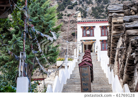 Marfa Buddhist Monastery in Himalaya mountains, Marfa Buddhist Monastery in Himalaya mountains, 61769128