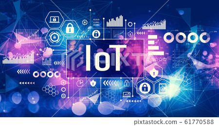 IoT theme with technology light background - Stock Illustration [61770588]  - PIXTA