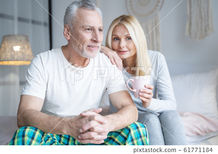 Calm adult couple in the bedroom stock photo 61771184